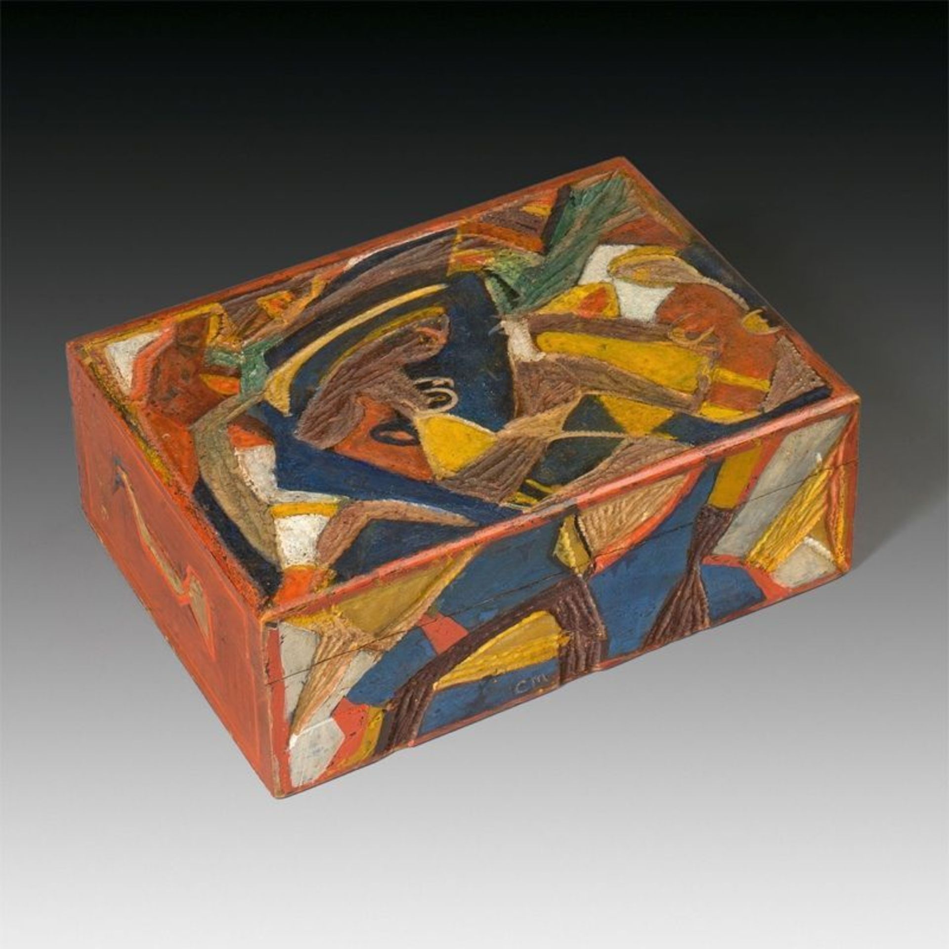 Carlo Mense (Rheine/Westphalia 1886 – 1965 Königswinter )  SMALL BOX. Circa 1912/13  Maple, carved