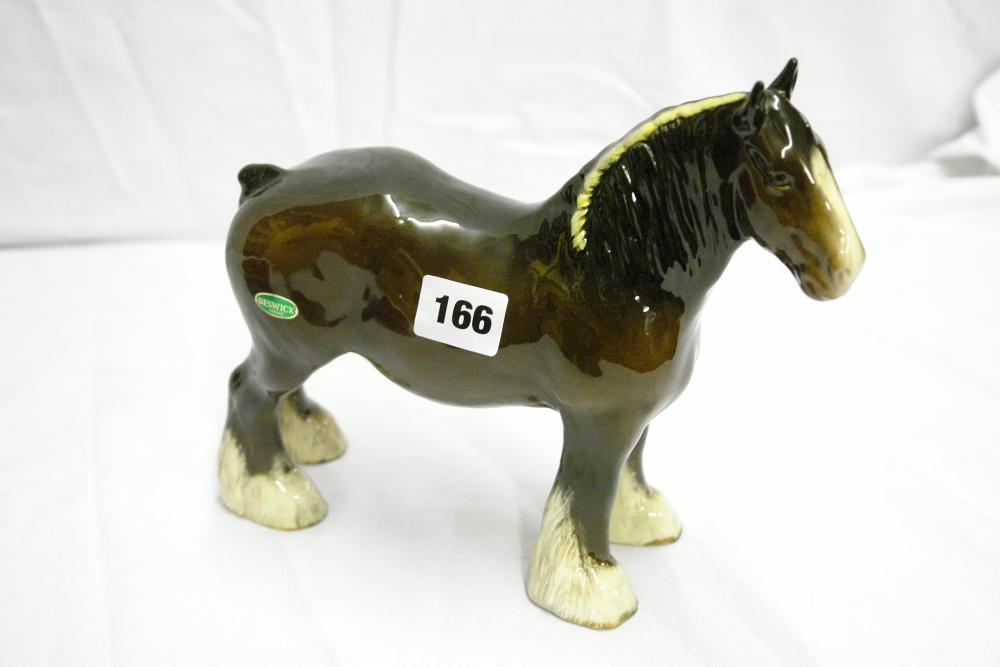 BEWSICK BROWN GLOSS SHIRE HORSE (MARE) NO 818 21.6CM HIGH