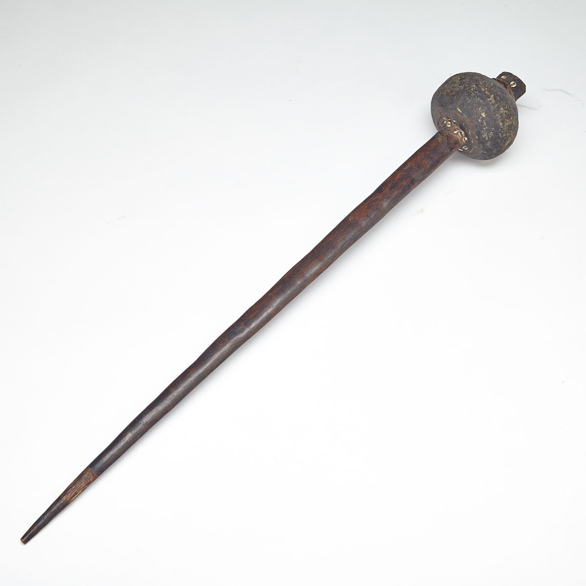 Papua New Guinea New Britain Stone Mace, 19th century, length 27.5" — 69.9 cm."PAPUA NEW GUINEA