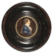A Georgian wax portrait of American Captain Paul Jones, head and shoulders facing right, in United