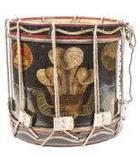 A rare painted side drum, c 1805, of The 23rd (Royal Welch Fusiliers) Regiment, bearing the Prince