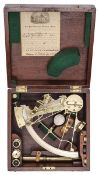 An Admiralty presentation quality sextant dated 1892, made by Troughton & Simms London, and