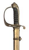 A Victorian 1822 pattern General and Staff Officers sword, slightly curved, fullered blade 32½?, by