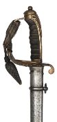A late Victorian 1822 pattern infantry officer?s sword, almost straight, fullered blade 33?, by W