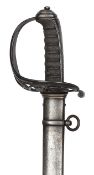 A Victorian 1827 pattern officer?s sword of a Rifle Regiment, slightly curved, fullered blade 32½?,