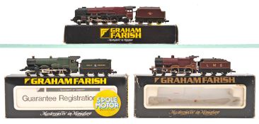 3 N gauge Graham Farish tender locomotives. An LMS Class 4P compound 4-4-0 (1201) RN 1111 in LMS