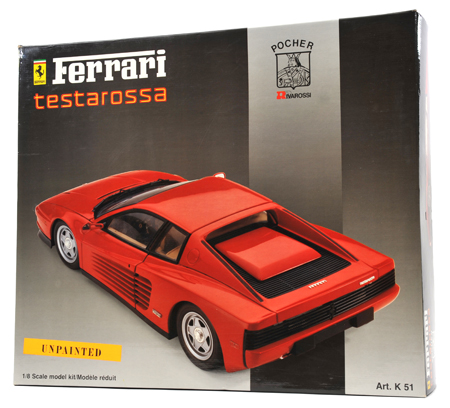 An Italian Pocher by Rivarossi 1/8 scale kit Ferrari Testarossa. An unmade and unpainted example,