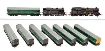 A small quantity of Hornby Dublo Railway. 2x 3-rail locomotives, BR Standard 2-6-4 tank locomotive,
