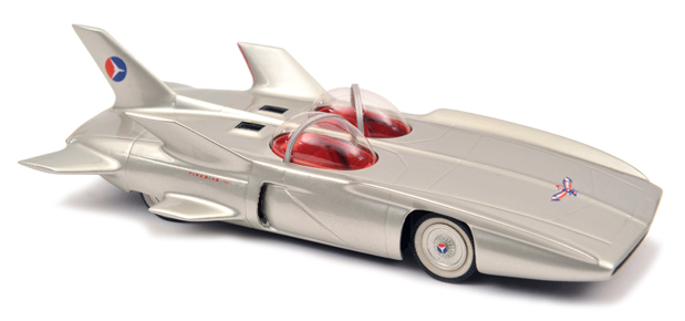 A SMTS 1:43rd white metal model of a 1958 Firebird 3 GM Concept car. 14cm in length, painted in