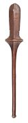 A Fiji paddle club, 33? overall, the blade with raised rib and serrated lower edges. GC (some