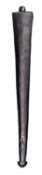 A Solomon Islands black hardwood club, 25? overall, of tapered spatulate form, the squared end with