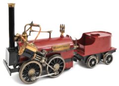 A unique live steam working model of an early Victorian tender locomotive. A 3.5"" gauge 0-4-0