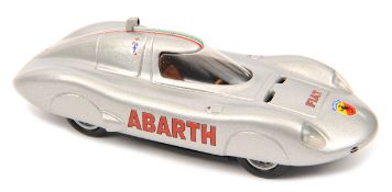 A 1:43rd scale resin Barnini 1960 FIAT Abarth 1000 Bialbero. Streamlined body with central cockpit
