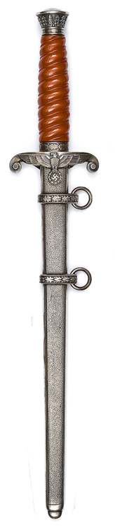 A Third Reich Army officer?s dagger, by WKC Solingen, hilt with silver plated mounts and dark