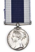 Naval Long Service and Good Conduct medal, Victorian issue with wide suspender, (engraved in serif