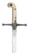 A Victorian mameluke hilted sword, curved flat blade 30½?, by Hawkes Moseley & Sons, London,
