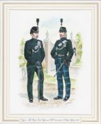 A Charles Stadden watercolour ?Officers - The Royal Irish Rifles and The Cameronians (Scottish
