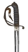 An 1821 pattern light cavalry officer?s sword of the Yorkshire Hussars, very slightly curved,