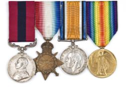 Four: Distinguished Conduct Medal, George V issue (43079 Sapr A Clements 77/F Co R.E.), 1914-15