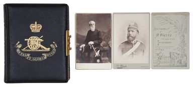 A very fine quality photograph album containing 18 carte de visite portraits of the Officers of the