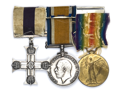 Three: Military Cross, George V issue (reverse engraved Lieut. C E Clothier O.B.L.I 15.6.18),