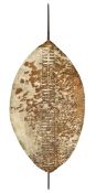A large 1879 period Zulu war shield Isihlangu, of white cowhide specked with brown, a colour