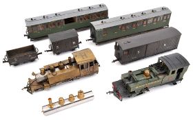 A fine collection of scratch built locomotives and rolling stock of the narrow gauge Lynton &
