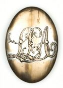 A Geo officer’s oval copper SBP, bearing script initials “L.L.A” (probably Loyal Lambeth or Loyal