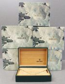 FIVE ROLEX WRIST WATCH BOXES CIRCA 1980/90s, NUMBERED 68.00.55 FOR ROLEX OYSTER PERPETUAL, DAYTONA,