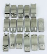 17  ASSORTED ROLEX WRIST WATCH CLASPS INCLUDING NINE 20MM, SIX 19MM AND ONE 17MM. 20mm clasp