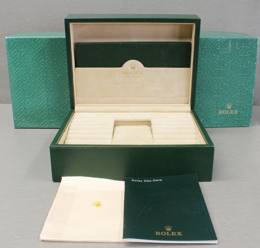 TWO ROLEX WRIST WATCH BOXES CIRCA 1990/2000s, NUMBERED 70.00.02 FOR LADIES ROLEX PEARLMASTER /