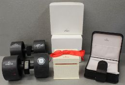 FOUR ASSORTED OMEGA WRIST WATCH BOXES CIRCA 1990/2000 Two with outer boxes, all boxes have their