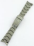 A GENTLEMAN`S SIZE STAINLESS STEEL 20MM ROLEX ``HEAVY`` OYSTER BRACELET WITH FLIP LOCK CLASP