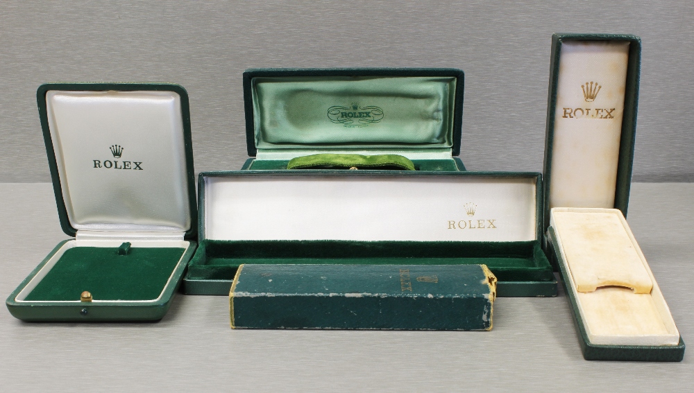 FIVE RARE ROLEX WRIST WATCH BOXES CIRCA 1950/60/70s, FOR ROLEX POCKET WATCH, EXPLORER, PRECISION