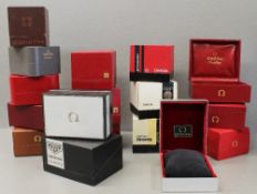 16 ASSORTED WRIST WATCH BOXES CIRCA 1960/70/80s INCLUDING OMEGA, ZENITH, HEUER None of the boxes