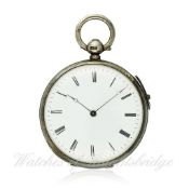 A GENTLEMAN`S SOLID SILVER QUARTER REPEATER POCKET WATCH CIRCA 1830 D: Enamel dial with applied