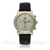 A GENTLEMAN`S SOLID SILVER PHILIPPE DU BOIS & FILS GRANDE DATE CHRONOGRAPH WRISTWATCH CIRCA 2004,