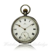 A GENTLEMAN`S SOLID SILVER OMEGA POCKET WATCH CIRCA 1915, REF. 5062880 D: Enamel dial with applied