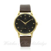 A RARE GENTLEMAN`S LARGE SIZE 18K SOLID GOLD OMEGA WRISTWATCH CIRCA 1954, REF. 11334572/2687 D: