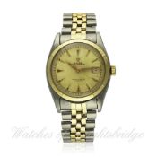 A RARE GENTLEMAN`S STEEL & GOLD ROLEX OYSTER PERPETUAL "OVETTONE" BRACELET WATCH CIRCA 1950, REF.