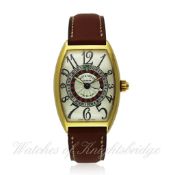 A GENTLEMAN`S 18K SOLID GOLD FRANCK MULLER `VEGAS` WRISTWATCH CIRCA 2000, REF. 5850 D: Silver