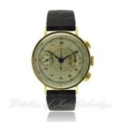 A FINE & RARE GENTLEMAN`S 18K SOLID GOLD OMEGA 33.3 CHRONOGRAPH WRISTWATCH CIRCA 1930s, REF. 9175240