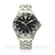 A GENTLEMAN`S LARGE SIZE STAINLESS STEEL OMEGA SEAMASTER GMT CHRONOMETER BRACELET WATCH CIRCA