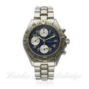 A GENTLEMAN`S STAINLESS STEEL BREITLING COLT AUTOMATIC CHRONOGRAPH BRACELET WATCH DATED 1999, REF.