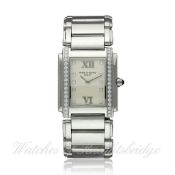 A LADIES STAINLESS STEEL & DIAMOND PATEK PHILIPPE TWENTY4 BRACELET WATCH CIRCA 2002, REF. 4910 D: