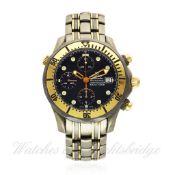 A GENTLEMAN`S TITANIUM & GOLD OMEGA SEAMASTER PROFESSIONAL 300M TITANE CHRONOGRAPH BRACELET WATCH