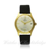 A GENTLEMAN`S 18K SOLID GOLD ENICAR AUTOMATIC WRISTWATCH CIRCA 1960s, REF. 100/67 ACGS D: Silver