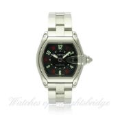 A GENTLEMAN`S STAINLESS STEEL CARTIER ROADSTER "LAS VEGAS" BRACELET WATCH CIRCA 2005, REF. 2510 WITH