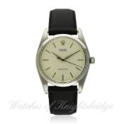 A RARE GENTLEMAN`S LARGE SIZE STAINLESS STEEL ROLEX OYSTER PRECISION WRISTWATCH CIRCA 1950, REF.