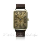 A RARE GENTLEMAN`S SOLID SILVER OMEGA RECTANGULAR WRISTWATCH CIRCA 1920 REF. 6091876 D: Curved